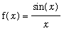 f(x) = sin(x)/x