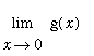 limit(g(x),x = 0)