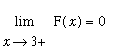 limit(F(x),x = 3,right) = 0