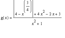 g(x) = (abs(4-x^(3/4))+4*x^2-2*x+3)/(x^2+1)
