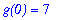 `g(0)` = 7