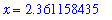 x = 2.361158435