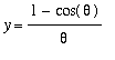 y = (1-cos(theta))/theta