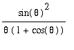 sin(theta)^2/theta/(1+cos(theta))