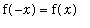 f(-x) = f(x)