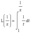 L(1/x) = Int(1/t,t = 1 .. 1/x)