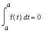 Int(f(t),t = a .. a) = 0