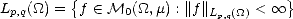          {                          }
Lp,q(_O_) =  f  (-  M0(_O_, m) :||f||Lp,q(_O_) <  oo 
