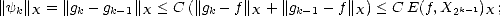 ||yk||X = ||gk- gk-1||X < C (|| gk - f||X + ||gk-1 - f||X) < C E(f,X2k-1)X;  