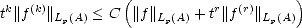  k  (k)         (          r  (r)     )
t ||f  || Lp(A) < C ||f||Lp(A) + t||f || Lp(A)
