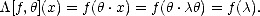 /\[f,h](x) = f(h .x) = f(h.ch) = f (c).
     
