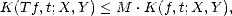 K(T f,t;X, Y) < M .K(f,t;X,Y ),
