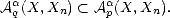 Aa(X, Xn) < Aa(X,Xn).
 q           p
