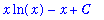 x*ln(x)-x+C