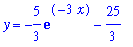 y = -5/3*exp(-3*x)-25/3