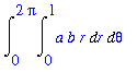 Int(Int(a*b*r,r = 0 .. 1),theta = 0 .. 2*Pi)