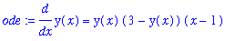 ode := diff(y(x),x) = y(x)*(3-y(x))*(x-1)
