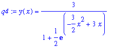q4 := y(x) = 3/(1+1/2*exp(-3/2*x^2+3*x))