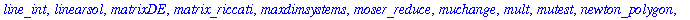 [DEnormal, DEplot, DEplot3d, DEplot_polygon, DFactor, DFactorLCLM, DFactorsols, Dchangevar, GCRD, LCLM, MeijerGsols, PDEchangecoords, RiemannPsols, Xchange, Xcommutator, Xgauge, abelsol, adjoint, auton...