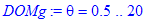 DOMg := theta = .5 .. 20