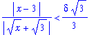 abs(x-3)/abs(x^(1/2)+3^(1/2)) < 1/3*delta*3^(1/2)