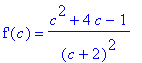 `f'`(c) = (c^2+4*c-1)/(c+2)^2