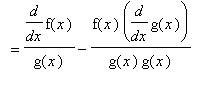 `` = diff(f(x),x)/g(x)-f(x)/g(x)*diff(g(x),x)/g(x)