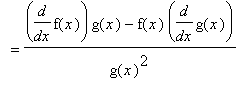 `` = (diff(f(x),x)*g(x)-f(x)*diff(g(x),x))/(g(x)^2)