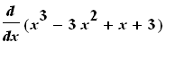 diff(x^3-3*x^2+x+3,x)