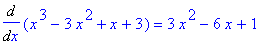 Diff(x^3-3*x^2+x+3,x) = 3*x^2-6*x+1