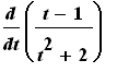 diff((t-1)/(t^2+2),t)