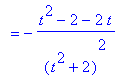 `` = -(t^2-2-2*t)/(t^2+2)^2