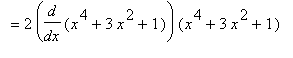 `` = 2*diff(x^4+3*x^2+1,x)*(x^4+3*x^2+1)