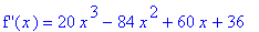 `f''`(x) = 20*x^3-84*x^2+60*x+36