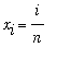 x[i] = i/n