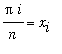 Pi*i/n = x[i]