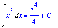 Int(x^3,x) = 1/4*x^4+C