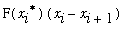 F(x[i]^`*`)*(x[i]-x[i+1])