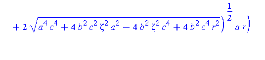 x = -1/2*(-2*a^2*c^2-4*b^2*zeta^2+2*(a^4*c^4+4*b^2*c^2*zeta^2*a^2-4*b^2*zeta^2*c^4+4*b^2*c^4*r^2)^(1/2))^(1/2)*a*r/(b*c*(zeta-r))