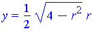 y = 1/2*(4-r^2)^(1/2)*r
