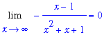 Limit(-(x-1)/(x^2+x+1),x = infinity) = 0