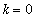 k = 0