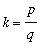k = p/q