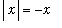 abs(x) = -x