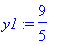 y1 := 9/5