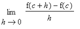 limit((f(c+h)-f(c))/h,h = 0)