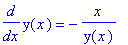 diff(y(x),x) = -x/y(x)
