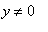 y <> 0