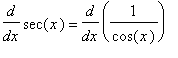 diff(sec(x),x) = diff(1/cos(x),x)