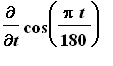 diff(cos(Pi*t/180),t)